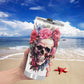 Floral Skull Tumbler 20/30oz Stainless Steel Cup with Vibrant Rose & Flower Design, Spill-Proof Lid, Perfect Gift for Goth Lovers