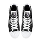 Skull High Top Shoes Black Canvas Sneakers with Smoky Skeleton Design Perfect for Goth Style, Streetwear and Halloween Unique Footwear Gift