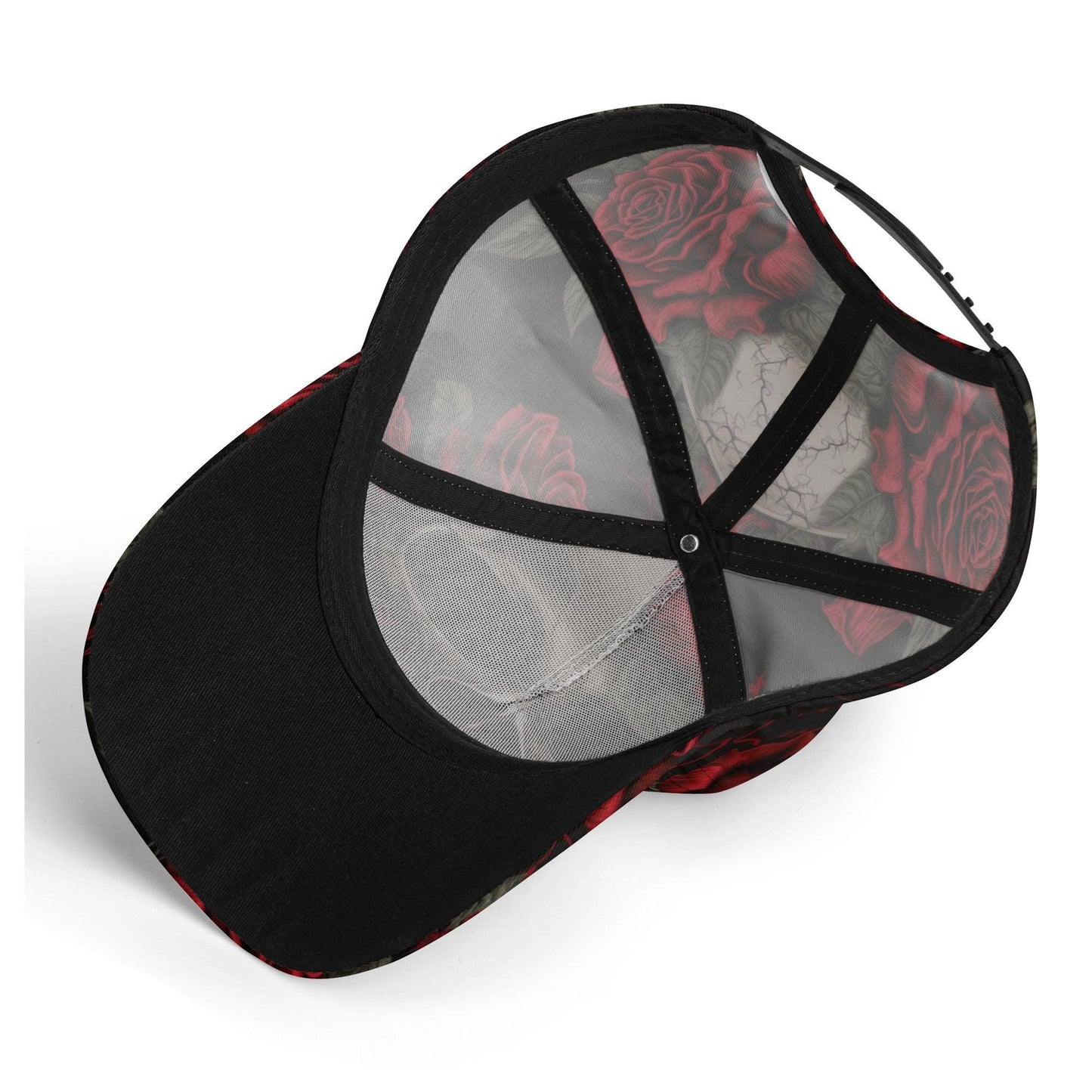Rose Skeleton Design Perfect for Goth Lovers, Gardeners, and Unique Headwear Collectors Stylish Gift, skull baseball cap