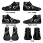 Skull High Top Shoes Black Canvas Sneakers with Smoky Skeleton Design Perfect for Goth Style, Streetwear and Halloween Unique Footwear Gift