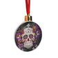 Candy Skull Ornament Purple Flower Skull Dia de los Muertos Tree Bauble Decor Gift, sugar skull ornament, day of the dead