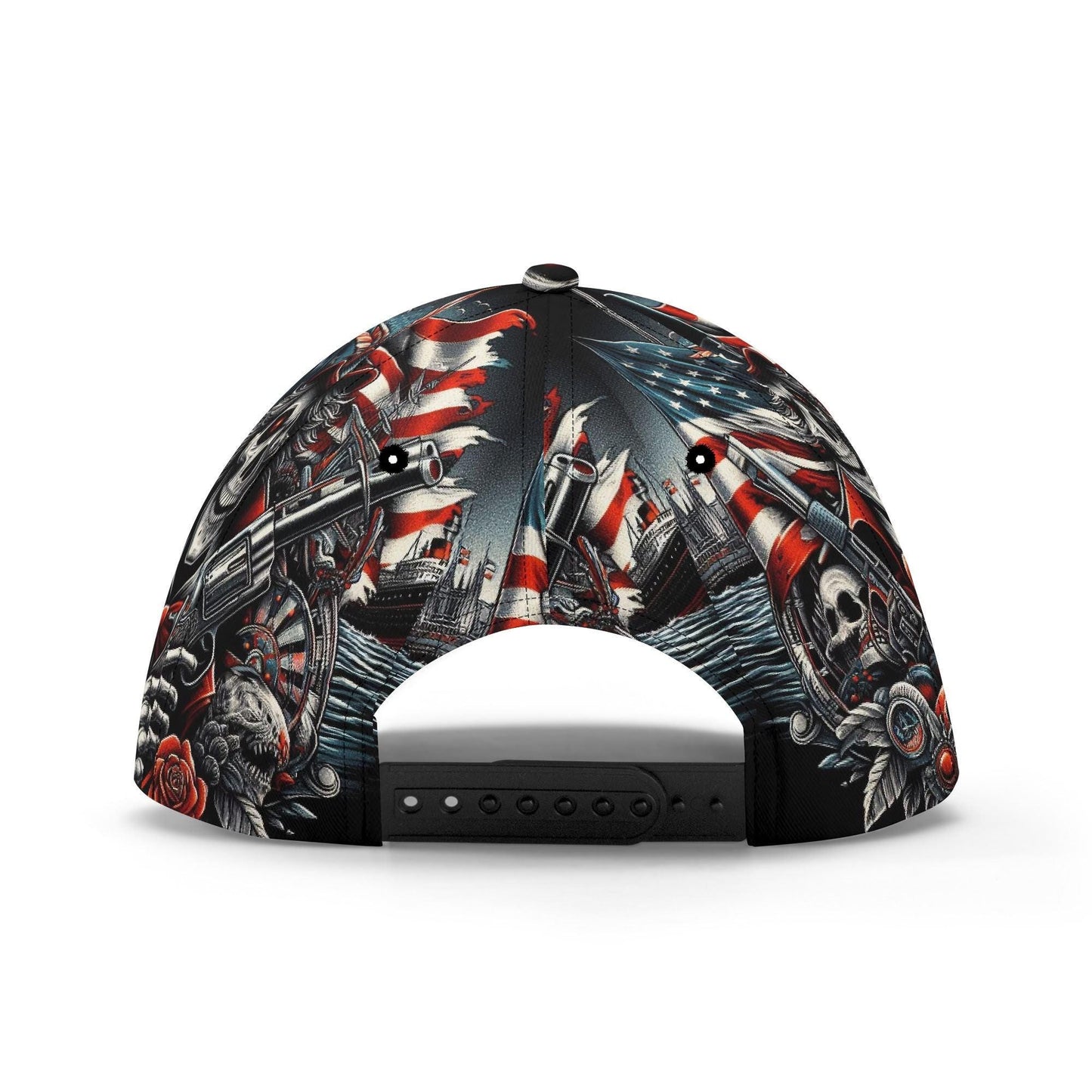 Patriotic Skull Cap - Uncle Sam Skeleton Hat with American Flag Design, Perfect for Veterans, Bikers, and Goth Style, Unique Headwear Gift