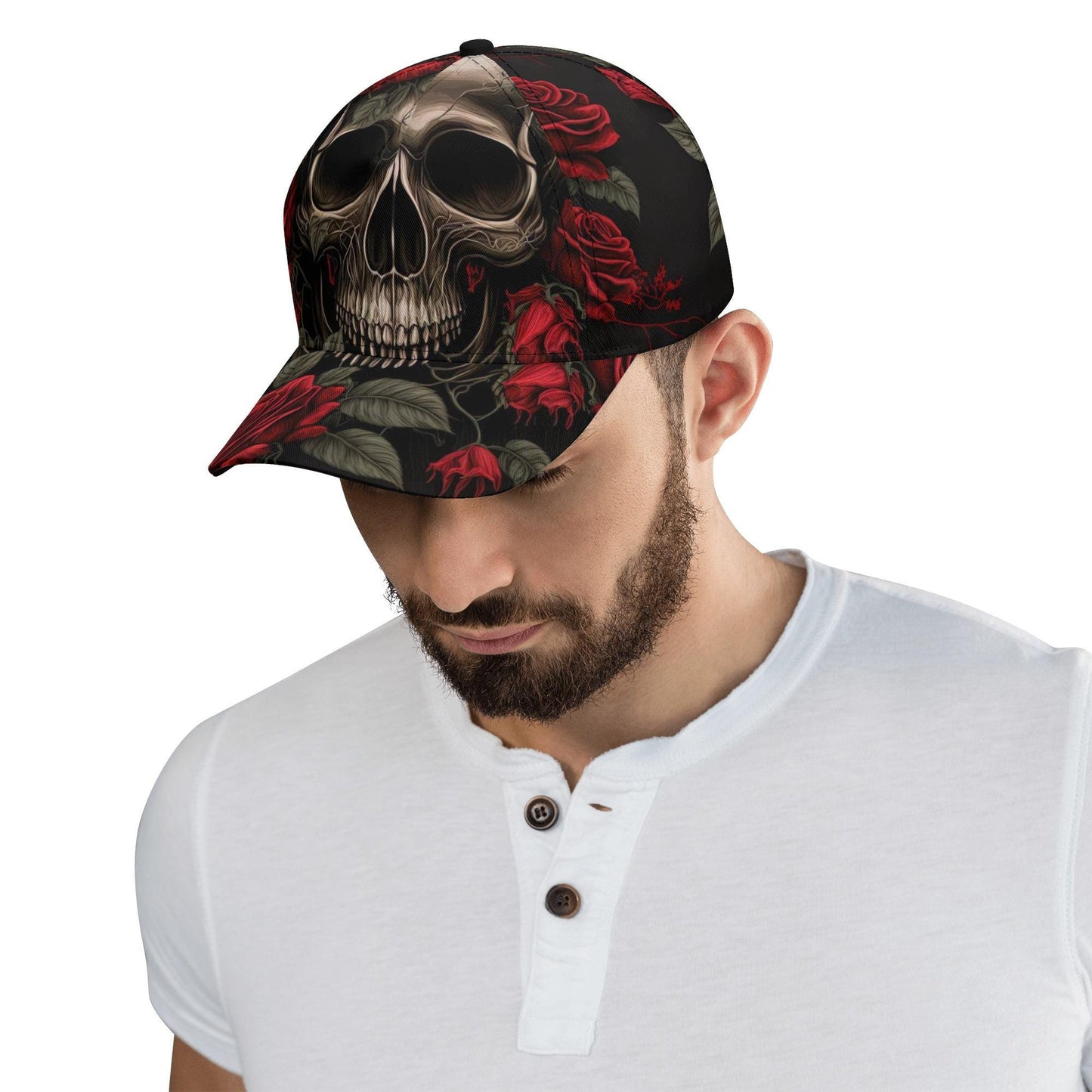 Rose Skeleton Design Perfect for Goth Lovers, Gardeners, and Unique Headwear Collectors Stylish Gift, skull baseball cap