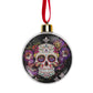 Candy Skull Ornament Purple Flower Skull Dia de los Muertos Tree Bauble Decor Gift, sugar skull ornament, day of the dead