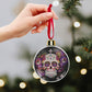 Candy Skull Ornament Purple Flower Skull Dia de los Muertos Tree Bauble Decor Gift, sugar skull ornament, day of the dead