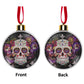Candy Skull Ornament Purple Flower Skull Dia de los Muertos Tree Bauble Decor Gift, sugar skull ornament, day of the dead