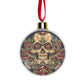 Dia de los Muertos Flower Skull Ornament Pink Calaveras Tree Bauble Holiday Decoration, sugar skull ornament, sugar skull christmas, xmas