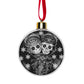 Sugar skull ornament, sugar skull decoration Calaveras Candy Skull Ornament Blue Flower Skull Dia de los Muertos Tree Decor Bauble