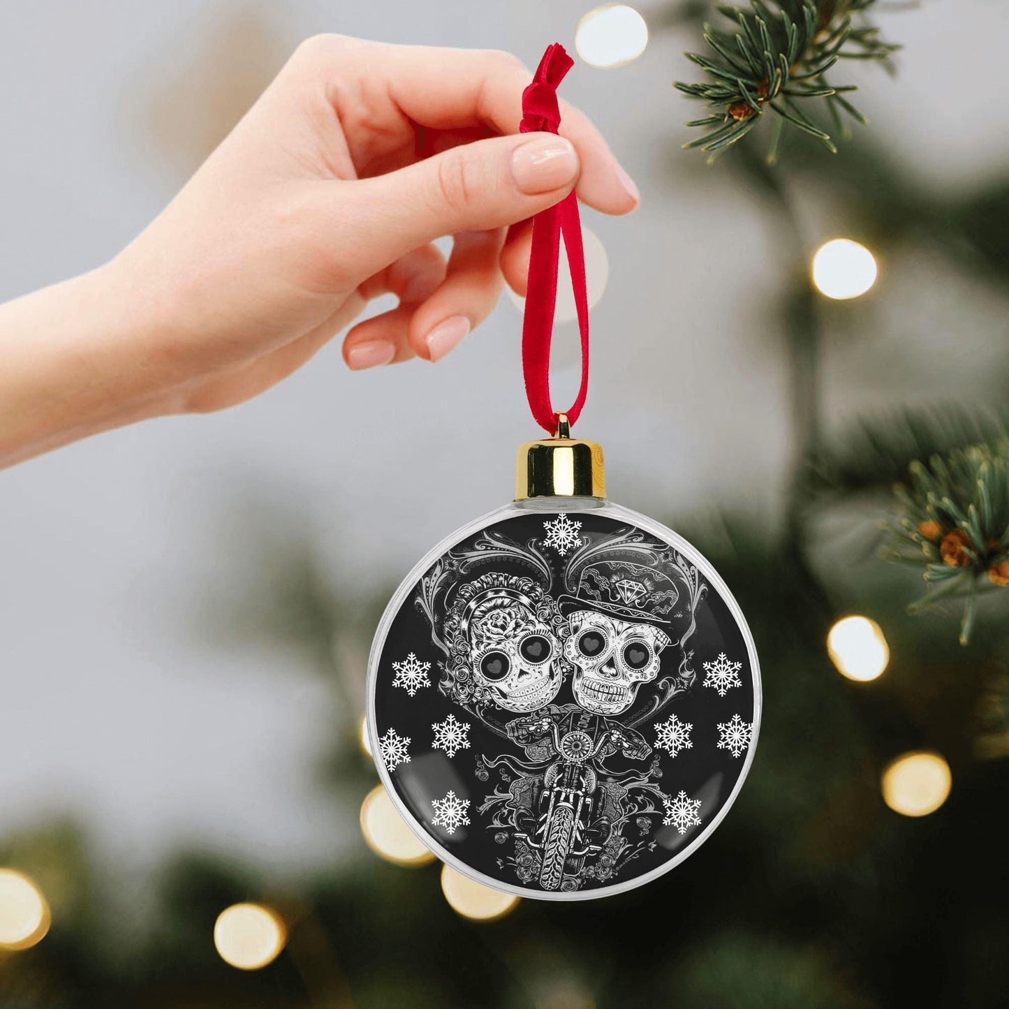 Sugar skull ornament, sugar skull decoration Calaveras Candy Skull Ornament Blue Flower Skull Dia de los Muertos Tree Decor Bauble