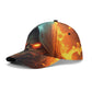 Grim reaper skull baseball cap, fire skull adjustable hat skull baseball cap, skull cap, goth cap, halloween skeleton flame skull cap