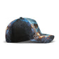Personalized Flaming Skull Cap - Custom Name Blue Fire Skull Trucker Hat, Gothic Skeleton Streetwear, Unique Headwear for Men & Women