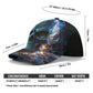 Personalized Flaming Skull Cap - Custom Name Blue Fire Skull Trucker Hat, Gothic Skeleton Streetwear, Unique Headwear for Men & Women