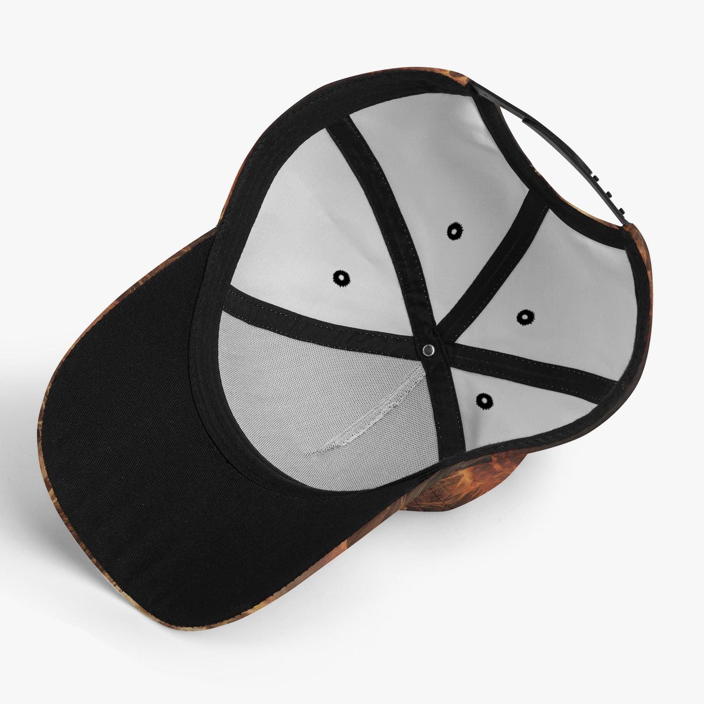 Fiery Skull Cap with Glowing Eyes and Flames Design - Orange Yellow Blue Goth Hat Unique Gift
