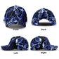 Skull Cap with Blue Flame Design - Gothic Skull Hat, Unique Biker Style, Adjustable Baseball Cap, Edgy Streetwear, Halloween skull Accessory