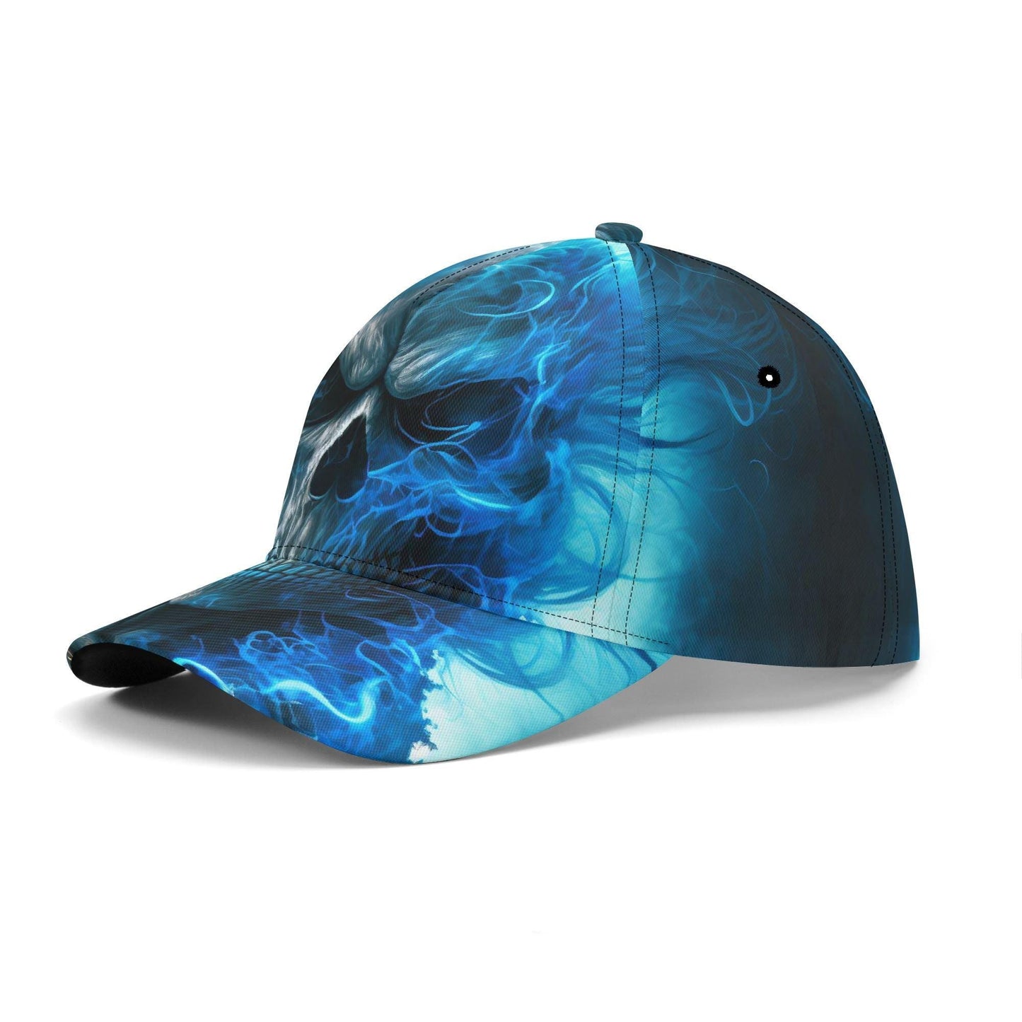 Gothic skull baseball cap, floral skull adjustable hat, biker skull hat for men, skull beanie, goth beanie, halloween skeleton flame skull