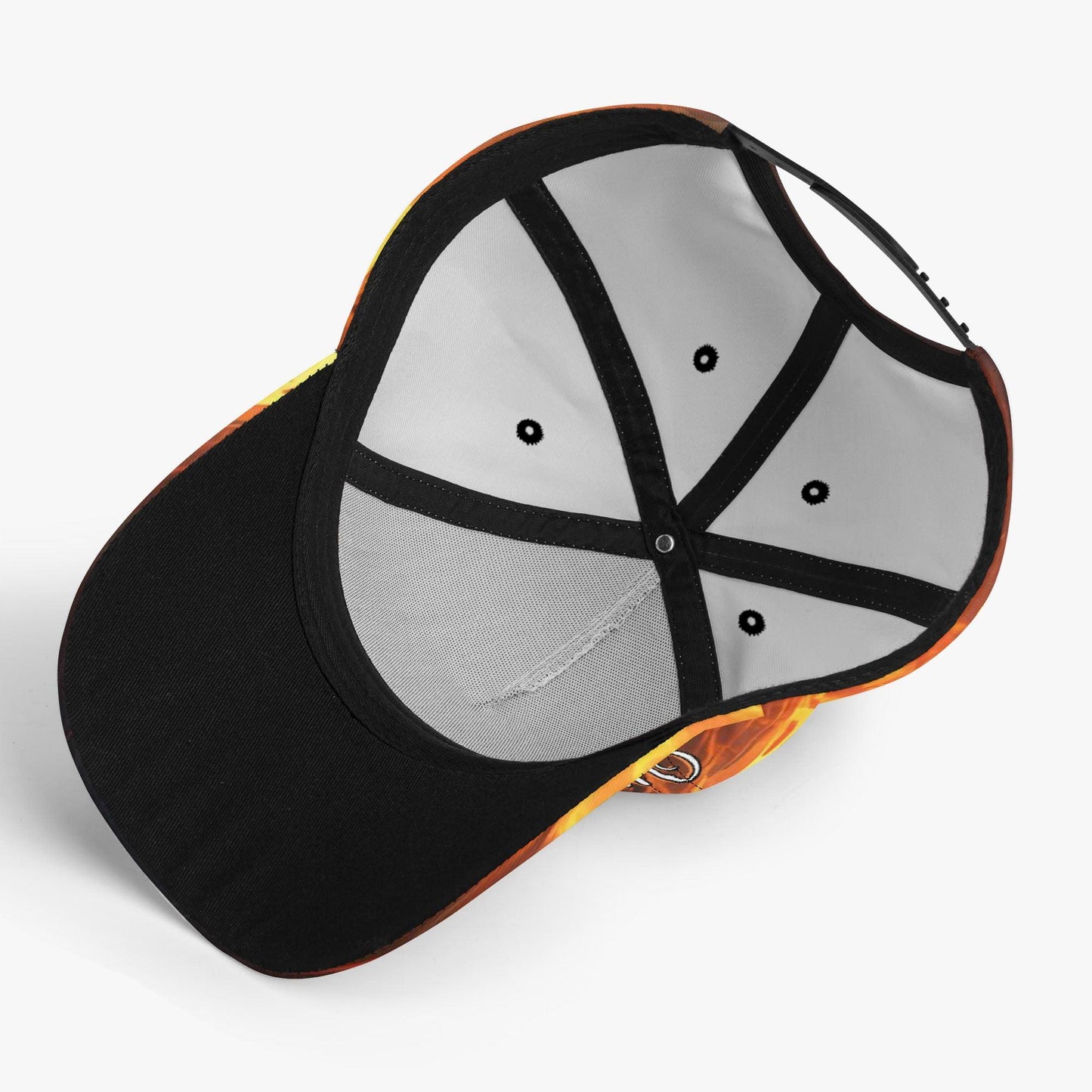 Grim reaper skull baseball cap, fire skull adjustable hat skull baseball cap, skull cap, goth cap, halloween skeleton flame skull cap