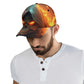 Grim reaper skull baseball cap, fire skull adjustable hat skull baseball cap, skull cap, goth cap, halloween skeleton flame skull cap