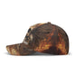 Fiery Skull Cap with Glowing Eyes and Flames Design - Orange Yellow Blue Goth Hat Unique Gift
