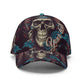 Skull & Feathers Baseball Cap - Gothic Skull Design Hat with Vibrant Wings - Customizable Text - Unique Handcrafted Gift, skull baseball cap