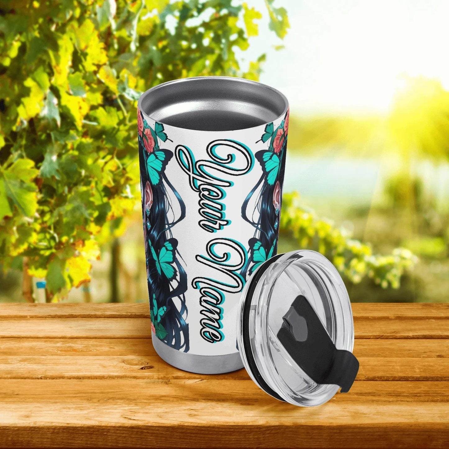 Sugar skull girl tumbler, sugar skull cup mug tumbler Candy skull tumbler mug cup, candy skull mug skeleton gothic cup tumbler, skeleton cup