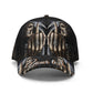 Grim Reaper Skull Cap with Custom Text - Black Goth Hat with Skeleton Unique Gift for her him, gothic baseball cap, skull hat, halloween cap
