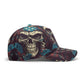 Skull & Feathers Baseball Cap - Gothic Skull Design Hat with Vibrant Wings - Customizable Text - Unique Handcrafted Gift, skull baseball cap