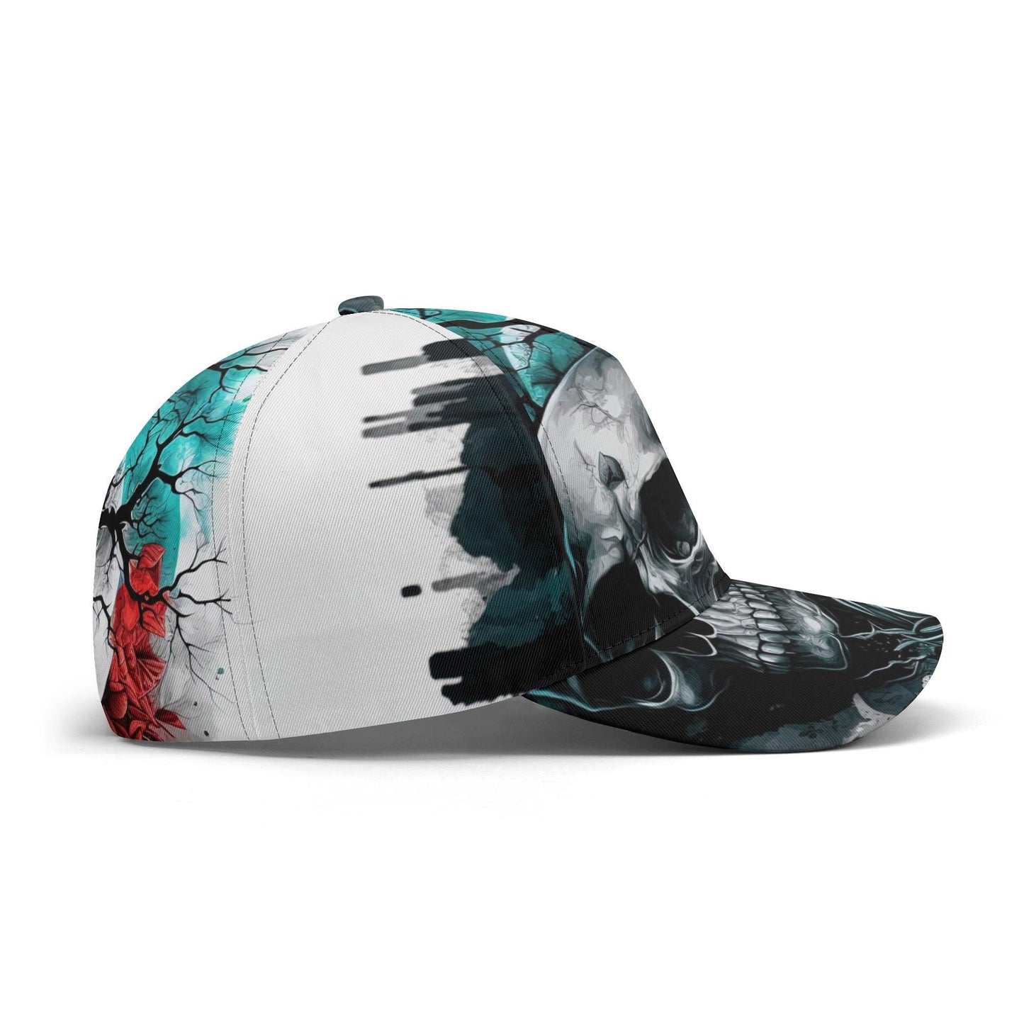 Skull Print Baseball Cap, Skull Pattern, Adjustable Strap, Comfortable Fit, Alternative Style Outfit, Great for Concerts & Festivals