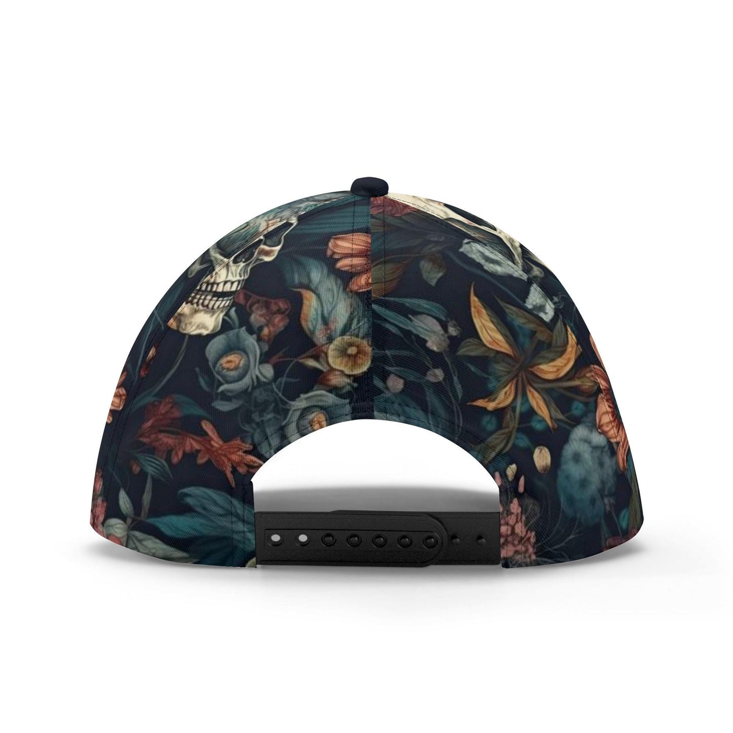 Floral skull cap, rose skull baseball cap, skull hat, gothic skeleton baseball cap, halloween cap hat