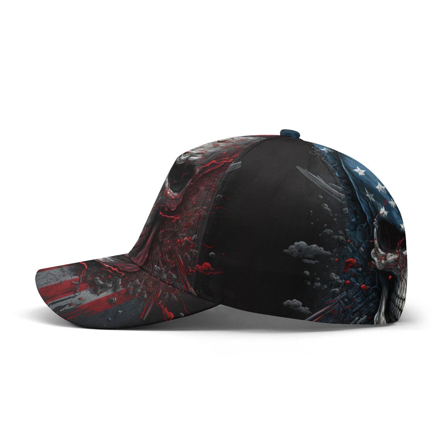 Gothic skull baseball cap, floral skull adjustable hat, biker skull hat for men, skull beanie, goth beanie, halloween skeleton flame skull