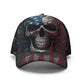 Gothic skull baseball cap, floral skull adjustable hat, biker skull hat for men, skull beanie, goth beanie, halloween skeleton flame skull