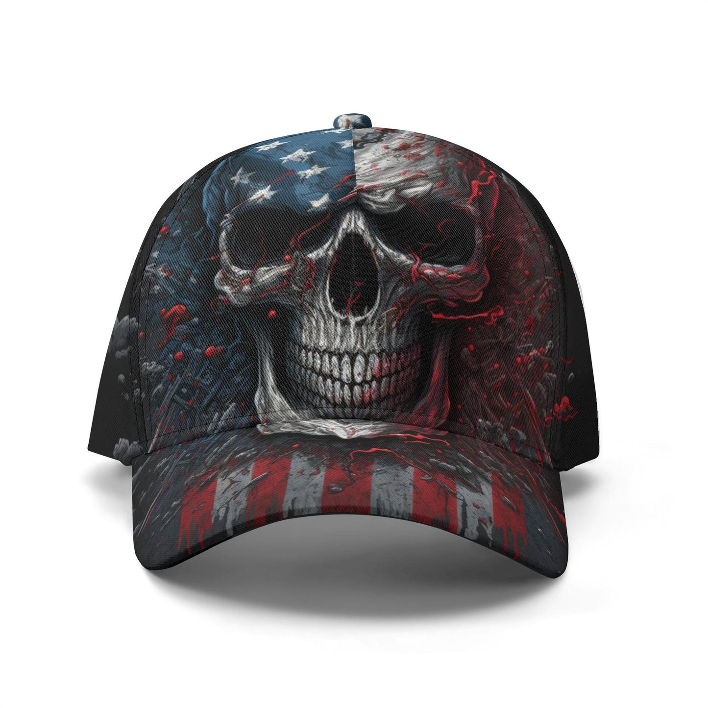 Gothic skull baseball cap, floral skull adjustable hat, biker skull hat for men, skull beanie, goth beanie, halloween skeleton flame skull