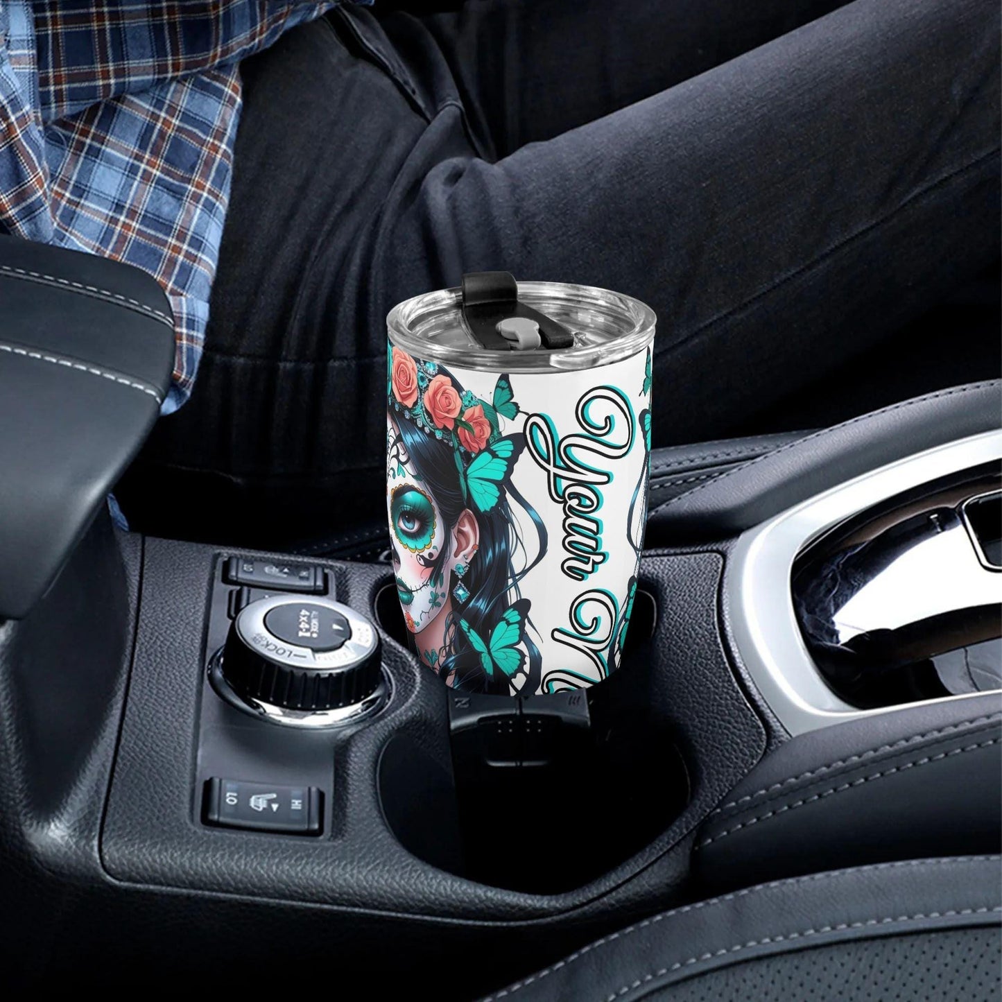 Sugar skull girl tumbler, sugar skull cup mug tumbler Candy skull tumbler mug cup, candy skull mug skeleton gothic cup tumbler, skeleton cup