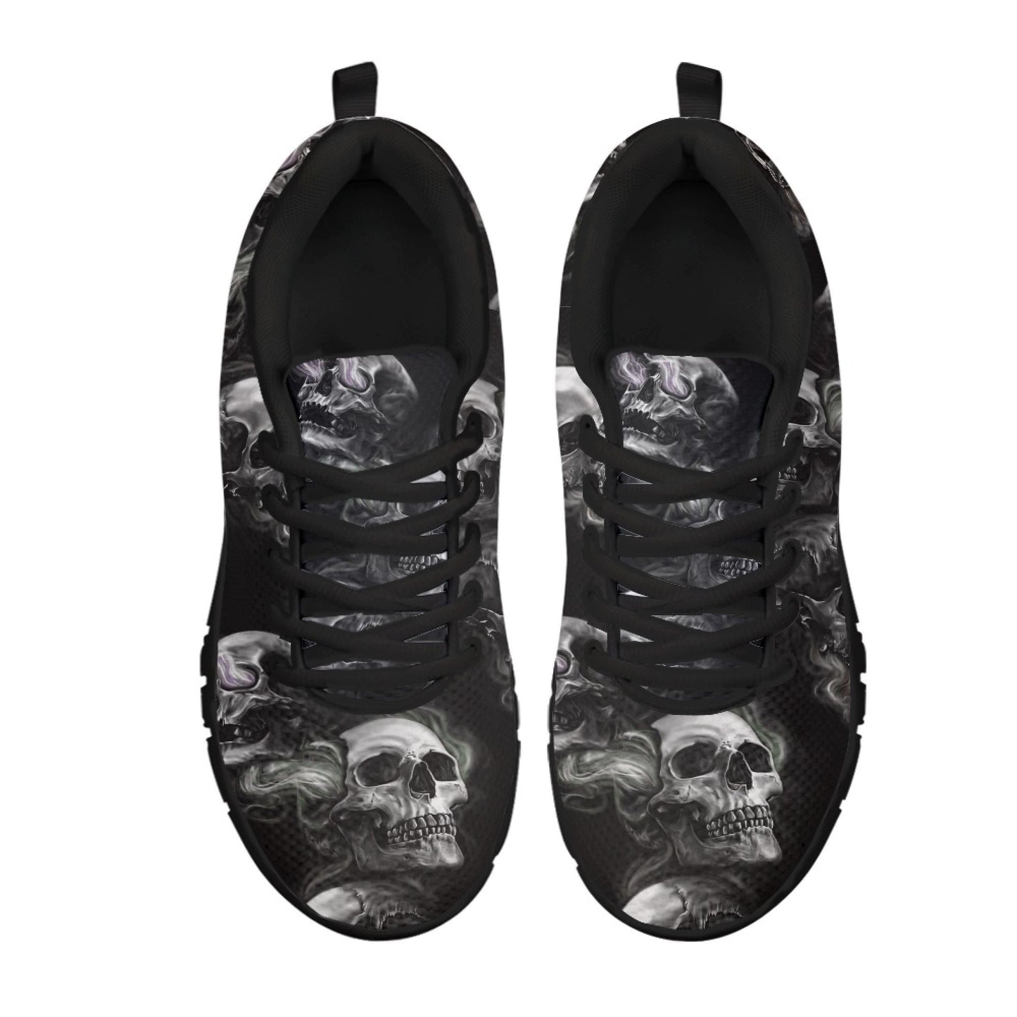 Skull Vortex Sneakers - Edgy Custom Skull and Smoke Design Athletic Shoes for Men and Women, Unique Handcrafted Streetwear, skull sneakers