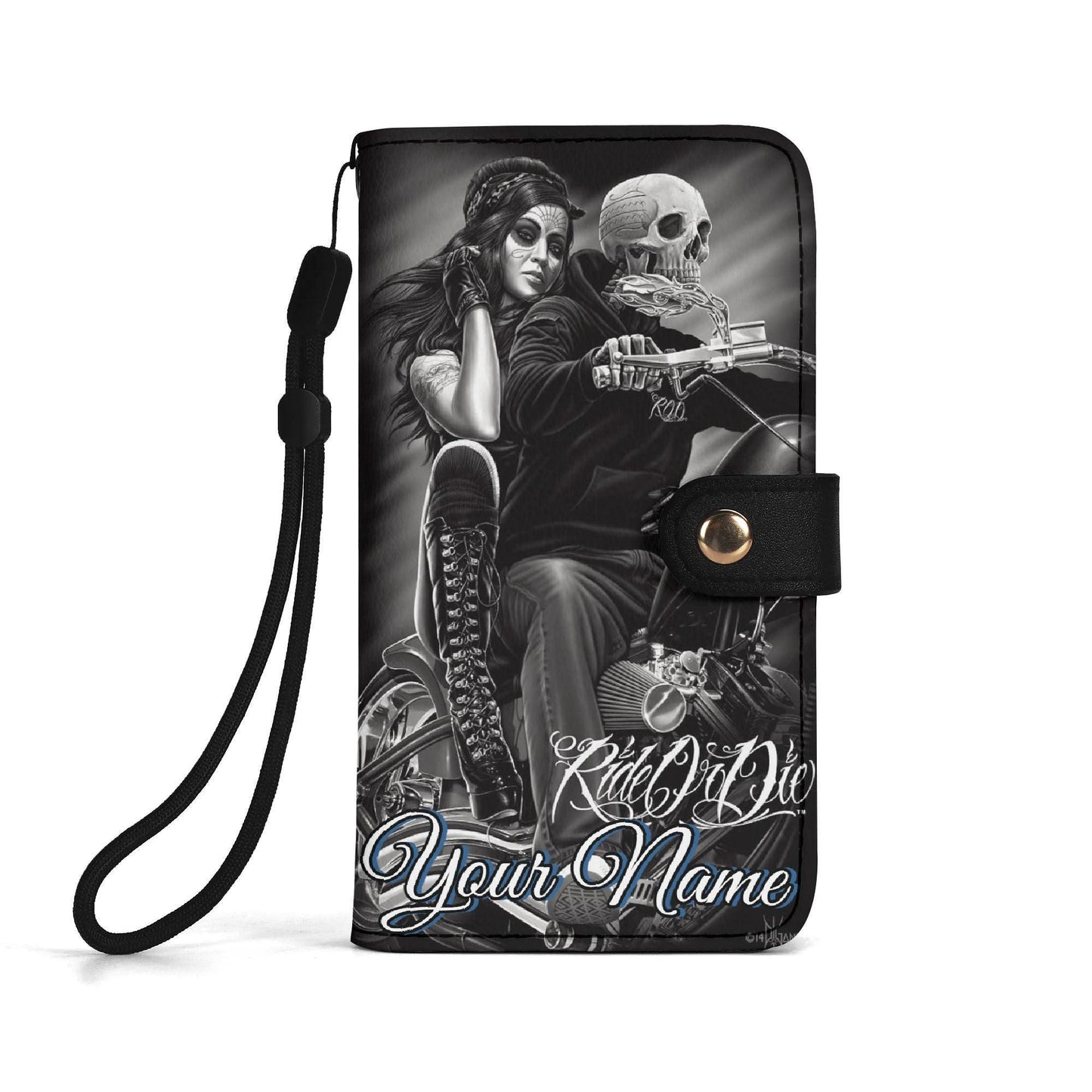 Skull Phone Flip Case PU Leather Cover for Most Mobile Phone Models, skeleton phone case, skull phone wallet, skull iphone case card holder