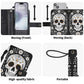 Sugar Skull Phone Wallet Case with Roses â€“ Custom Name â€“ Leather Flip Cover with Card Holder, Day of the dead Style Phone Case