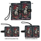 Sugar Skull girl Phone Wallet Case â€“ Custom Name â€“ Candy skull Leather Flip Cover with Card Holder, Dia de los muertos skull Phone Case