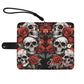 Gothic & Sugar Skull Phone Wallet Case Flip Cover with Card Slot Spooky phone case, halloween case for iphone samsung, gothic phone wallet