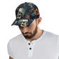 Floral skull cap, rose skull baseball cap, skull hat, gothic skeleton baseball cap, halloween cap hat