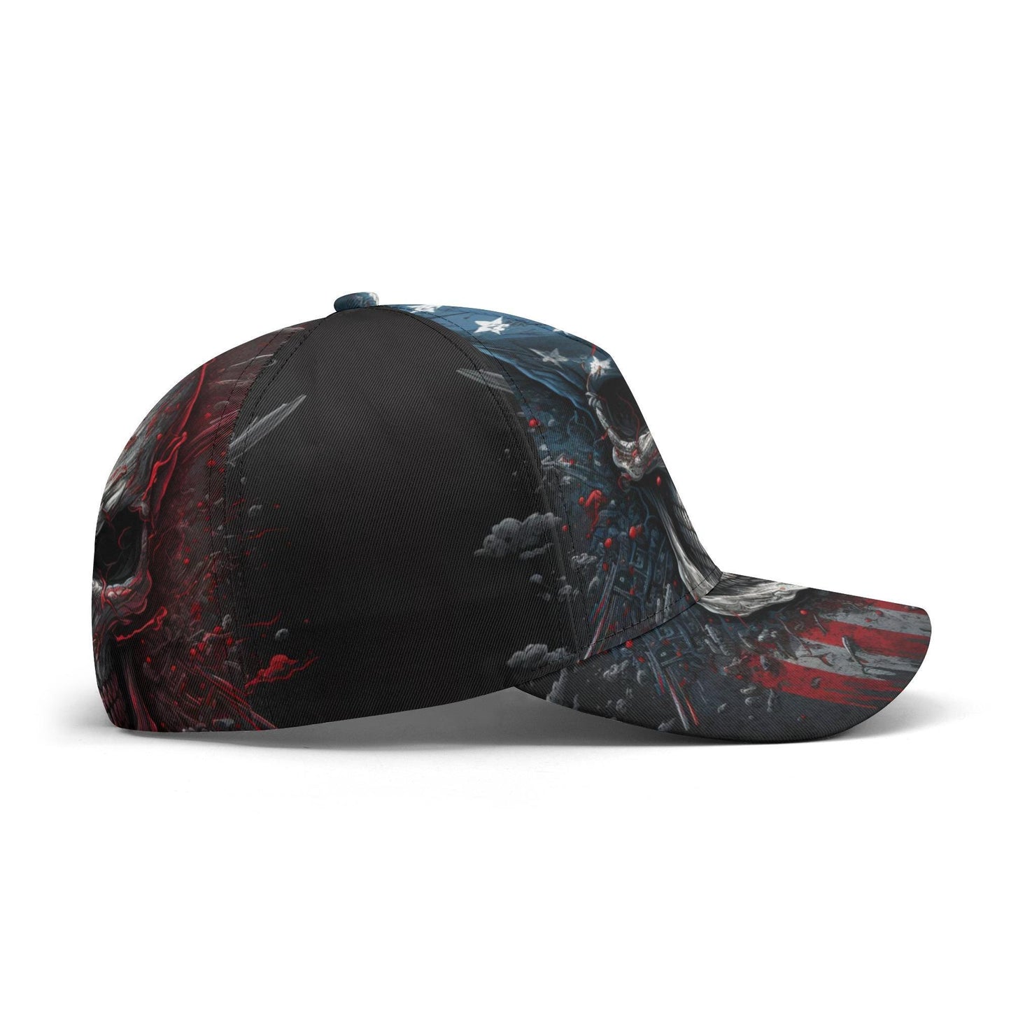 Gothic skull baseball cap, floral skull adjustable hat, biker skull hat for men, skull beanie, goth beanie, halloween skeleton flame skull