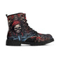Handcrafted Skull Design Boots - Unique Pirate Skull Pattern Ankle Boots for Men & Women - Custom Gothic Footwear Skull boots
