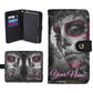 Skull Phone Flip Case PU Leather Cover for Most Mobile Phone Models, skeleton phone case, skull phone wallet, skull iphone case card holder