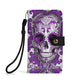 Sugar skull Phone Flip Case PU Leather Cover candy skull phone case, sugar skull phone wallet, day of the dead skull iphone case card holder