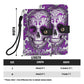 Sugar skull Phone Flip Case PU Leather Cover candy skull phone case, sugar skull phone wallet, day of the dead skull iphone case card holder