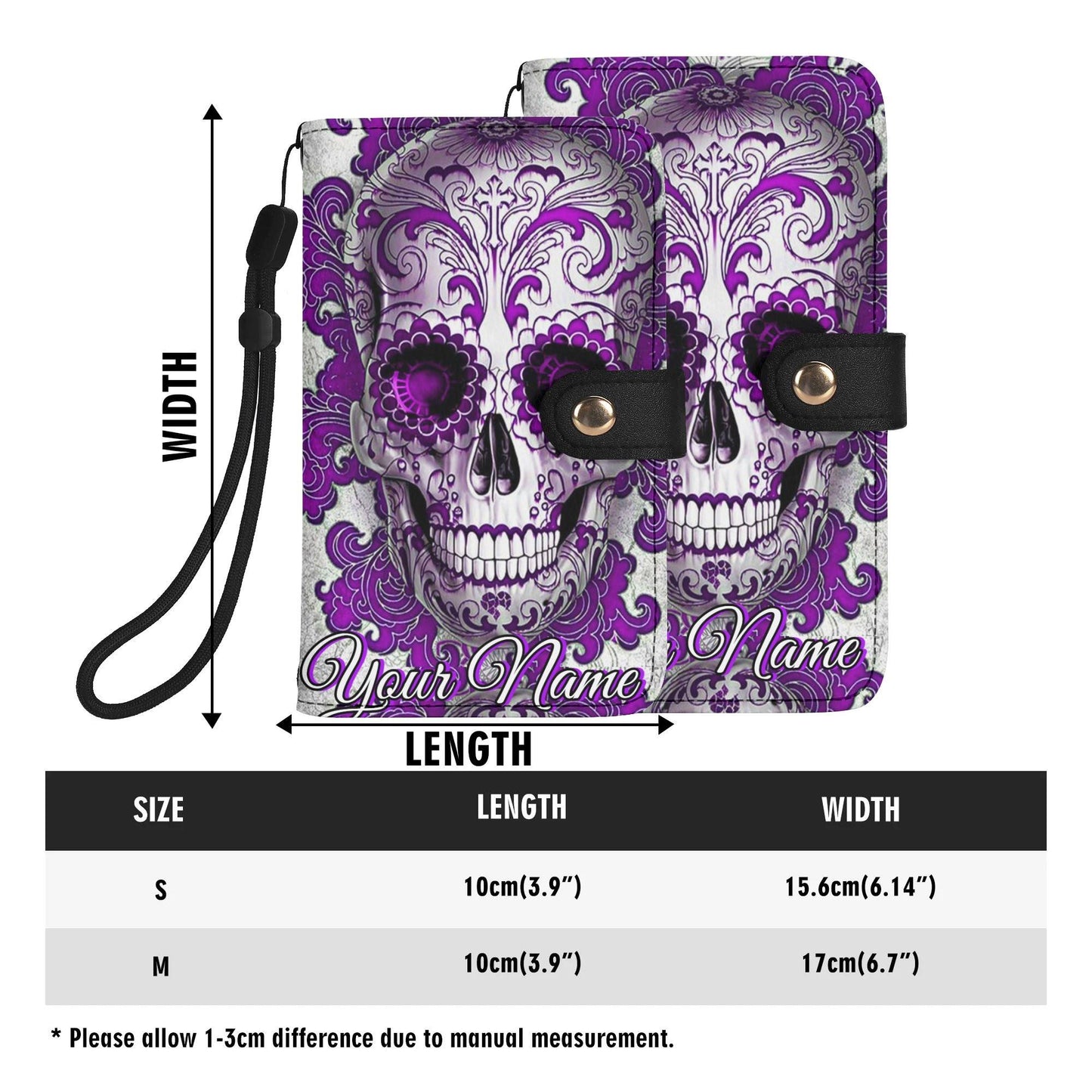Sugar skull Phone Flip Case PU Leather Cover candy skull phone case, sugar skull phone wallet, day of the dead skull iphone case card holder