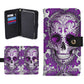 Sugar skull Phone Flip Case PU Leather Cover candy skull phone case, sugar skull phone wallet, day of the dead skull iphone case card holder