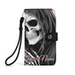 Sugar skull flip case for iphone samsung grim reaper phone case skull phone flip cover, gothic skeleton phone case, candy skull phone wallet
