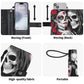 Sugar skull flip case for iphone samsung grim reaper phone case skull phone flip cover, gothic skeleton phone case, candy skull phone wallet