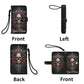 Gothic Skull Phone Wallet Case with Roses â€“ Custom Name â€“ Leather Flip Cover with Card Holder, Grim Reaper Style Phone Case