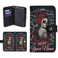 Sugar Skull girl Phone Wallet Case â€“ Custom Name â€“ Candy skull Leather Flip Cover with Card Holder, Dia de los muertos skull Phone Case