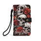Gothic & Sugar Skull Phone Wallet Case Flip Cover with Card Slot Spooky phone case, halloween case for iphone samsung, gothic phone wallet
